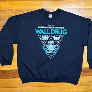 Wall Drug South Dakota Black Crew Neck Sweatshirt Sz XL